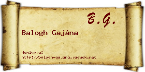 Balogh Gajána névjegykártya