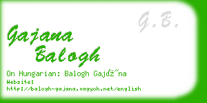 gajana balogh business card